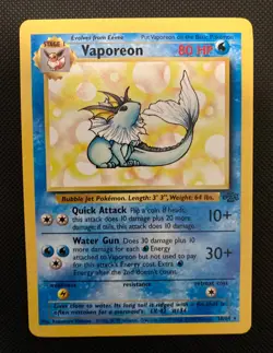 Vaporeon 28/64 Rare Non-Holo Jungle Pokemon Card WOTC 1999 LP - Image 1