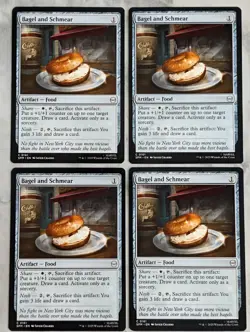 Bagel and Schmear (PLAYSET X4) MTG Marvel EDH Food Deck Staple | Card Draw | NM - Image 1