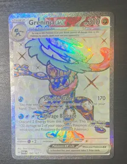Greninja ex 198/167 Ultra Rare Full Art Holo Pokemon Card Twilight Masquerade NM - Image 1