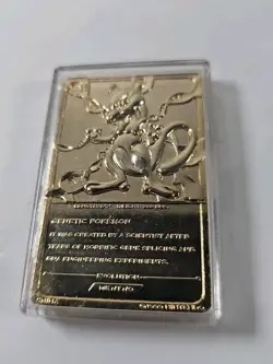 23k Gold Plated Mewtwo Pokemon Metal Trading Card w/Pokeball Please Read - Image 3