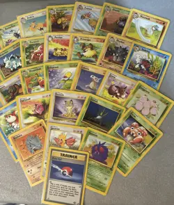 27 Wotc Jungle Pokemon Card Lot MP Commons And uncommons *All Sleeved* - Image 1