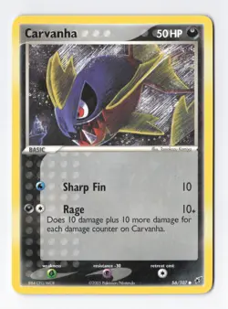 Carvanha 56/107 Regular Common EX Deoxys Series Vintage Pokemon TCG Card NM - Image 1