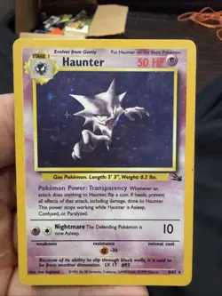 Pokemon TCG Haunter Fossil Unlimited Rare Holo Card 6/62 Hp- Awesome condition! - Image 1