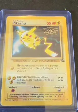 Pikachu (Movie Promo) 04/53 Wotc Promo Regular Vintage Pokemon Card Sleeved 1999 - Image 1