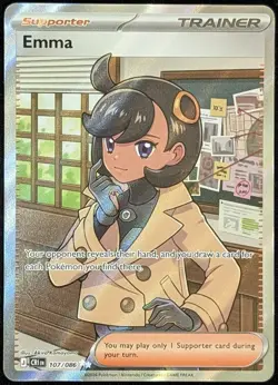 Emma 107/086 Full Art Supporter Chaos Rising Ultra Rare Pokemon Card NM - Image 1