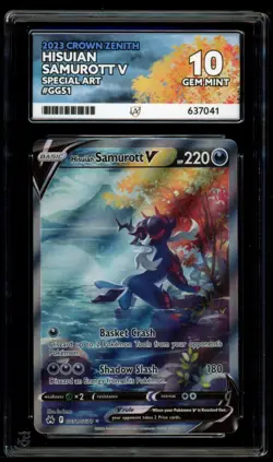 Hisuian Samurott V GG51/GG70 Crown Zenith ACE 10 Pokemon Card - Image 1