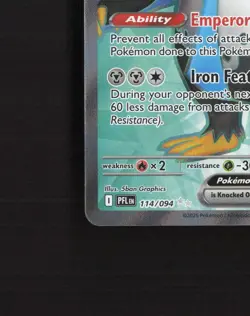 Empoleon ex 114/094 Phantasmal Flames Full Art Ultra Rare Holo Pokemon Card NM - Image 5