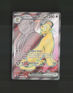 Team Rocket's Persian ex 219/182 Destined Rivals Full Art Pokemon Card NM - Image 1
