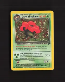 Dark Vileplume 30/82 Team Rocket Rare Holo Pokemon Card DMG - Image 1