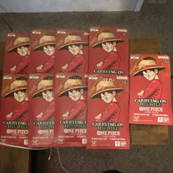 One Piece Card Game OP-13 Carrying On His Will LOT OF 9 English Booster Packs - Image 1