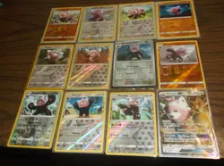 POKEMON 12 CARD EVOLUTION TYPE CHARACTER LOT STUFFUL/BEWEAR, NO DUPES - Image 1
