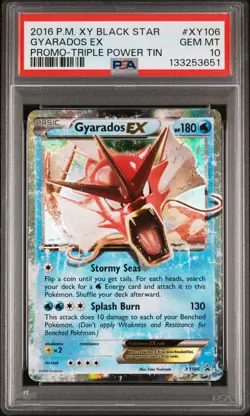 PSA 10 Gyarados EX XY106 Black Star Promo Shiny Triple Power Tin Pokemon Card - Image 1