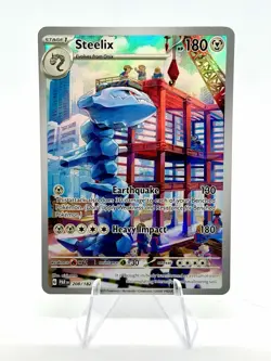 Pokemon Steelix 208/182 Paradox Rift Illustration Rare Full Art Card - Image 1