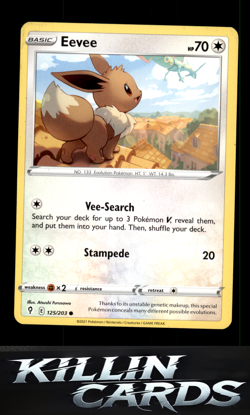 Eevee 125/203 Pokemon Common SWSH07: Evolving Skies Card LP - Image 1