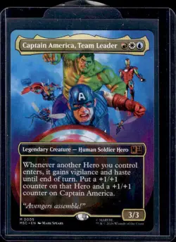 Captain America, Team Leader (Borderless) M Commander: Marvel Super Heroes 5 NM - Image 1