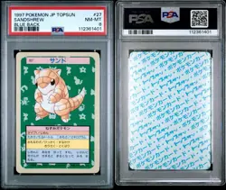 SANDSHREW 1997 Pokemon Japanese Topsun Blue Back with Number #27 PSA 8 (Pop 12) - Image 3