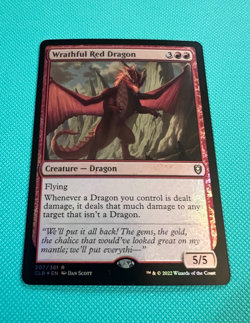 Foil - Wrathful Red Dragon - CLB - Baldur's Gate - MTG - Magic the Gathering - Image 1