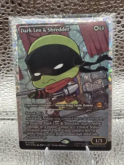 MTG TMNT Teenage Mutant Ninja Turtles Dark Leo and Shredder Fracture Foil, NM - Image 1