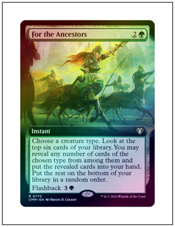For the Ancestors, Extended Art Foil, Commander Masters, Magic MTG NM - Image 1