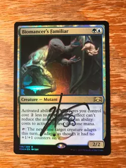 Magic the Gathering MTG foil Biomancer's Familiar Ravnica Allegiance signed NM - Image 1