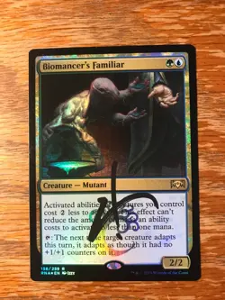 Magic the Gathering MTG foil Biomancer's Familiar Ravnica Allegiance signed NM - Image 1