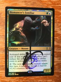 Magic the Gathering MTG foil Biomancer's Familiar Ravnica Allegiance signed NM - Image 2