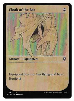 MTG Cloak of the Bat Showcase FOIL Battle for Baldur's Gate (CLB) #443 Unplayed - Image 1