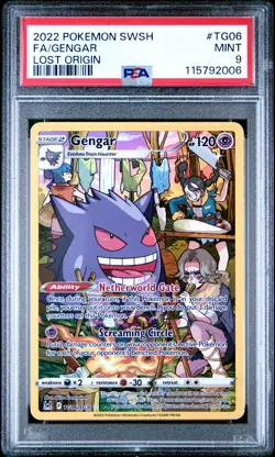 2022 POKEMON SWORD & SHIELD LOST ORIGIN #TG06 FULL ART/GENGAR PSA 9 - Image 1