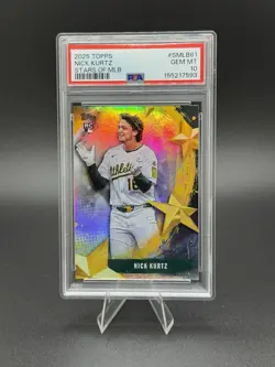 Topps 2025 Update Nick Kurtz Stars of MLB SMLB-61 RC Pink Foil PSA 10 - Image 1