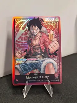2022 One Piece Monkey D. Luffy PRE ERRATA holo Foil ST01-001 Pre-errata RARE - Image 1