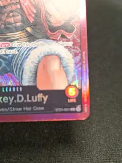 2022 One Piece Monkey D. Luffy PRE ERRATA holo Foil ST01-001 Pre-errata RARE - Image 3