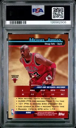1998-99 Topps - Season's Best Bombardiers Michael Jordan #SB6 PSA 8 - Image 2