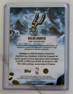 DYLAN HARPER 2025-26 Topps RISE TO THE OCCASION WORN PATCH RC ORANGE FOIL /25 - Image 2