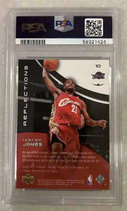 2003 UD Triple Dimensions RC LeBron James REFLECTIONS Foil ULTRA RARE in PSA 10! - Image 2