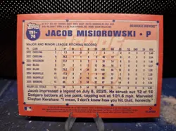 Jacob Misiorowski Crackle Foil #T91-74 Rookie RC Topps Card, Milwaukee Brewers, - Image 2