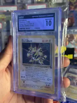 1999 Pokemon Electabuzz Black Star Movie Promo Mewtwo Strikes Back #2 CGC 10 GEM - Image 2