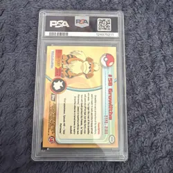1999 TOPPS POKEMON TV RAINBOW FOIL #58 Growlithe PSA 8 Near Mint Pop 18 - Image 2