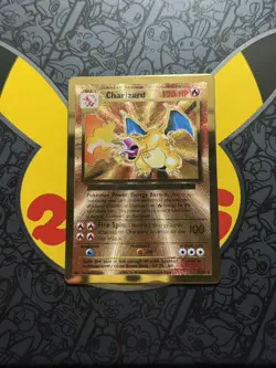 Pokemon Charizard 4/102 Gold Metal Card Celebrations UPC Promo 25th Anniversary - Image 1