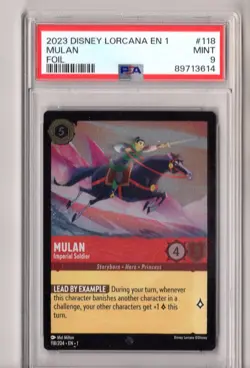 2023 Disney Lorcana: The First Chapter Foil Mulan #118 PSA 9 - Image 1