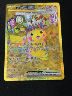 Pokemon Pikachu ex 247/191 Gold Hyper Rare Holo Surging Sparks TCG Single - Image 3