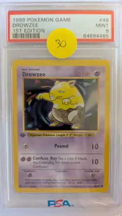 1999 POKEMON GAME 49 DROWZEE 1ST EDITION - PSA 9 - Image 1