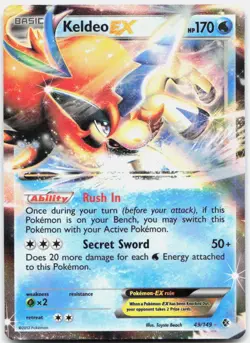 Keldeo EX 49/149 Holo EX Rare Boundaries Crossed Pokemon LP/MP - Image 1