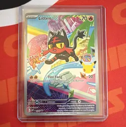 Litten 044 First Partner Illustration Black Star Promo Pokemon - NM & SHIPS FAST - Image 1