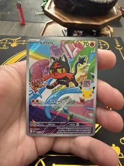 Litten 044 First Partner IR Collection Pokemon 30th Anniversary Black Star Promo - Image 1