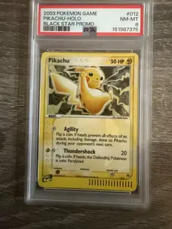 2003 POKEMON BLACK STAR PROMO #012 PIKACHU-HOLO PSA 8 - Image 1