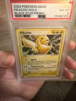 2003 POKEMON BLACK STAR PROMO #012 PIKACHU-HOLO PSA 8 - Image 4