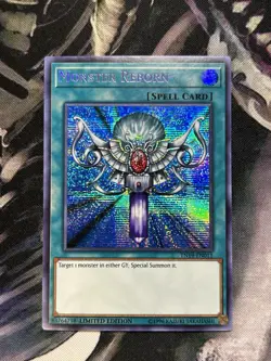 MONSTER REBORN PRISMATIC SECRET RARE TN19-EN011 YUGIOH! - Image 1