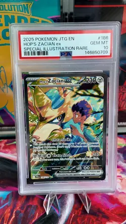2025 POKEMON JTG EN-JOURNEY TOGETHER #186 HOP'S ZACIAN EX PSA 10 - Image 1