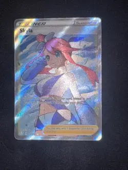 Pokemon TCG Skyla Trainer Full Art Ultra Rare Card Shining Fates #072/072 NM - Image 3