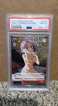 PSA 10 Weiss Schwarz Lisbeth Changes Clothes SAO/SC20 Card Sword Art Online - Image 1